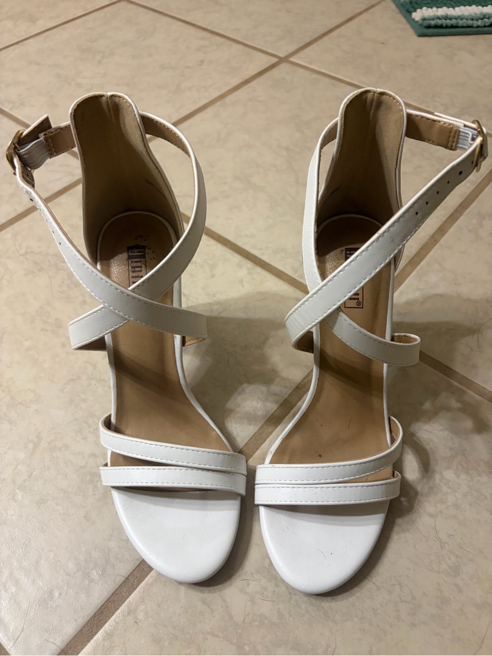White Strappy Ankle‑Wrap Heels for Women